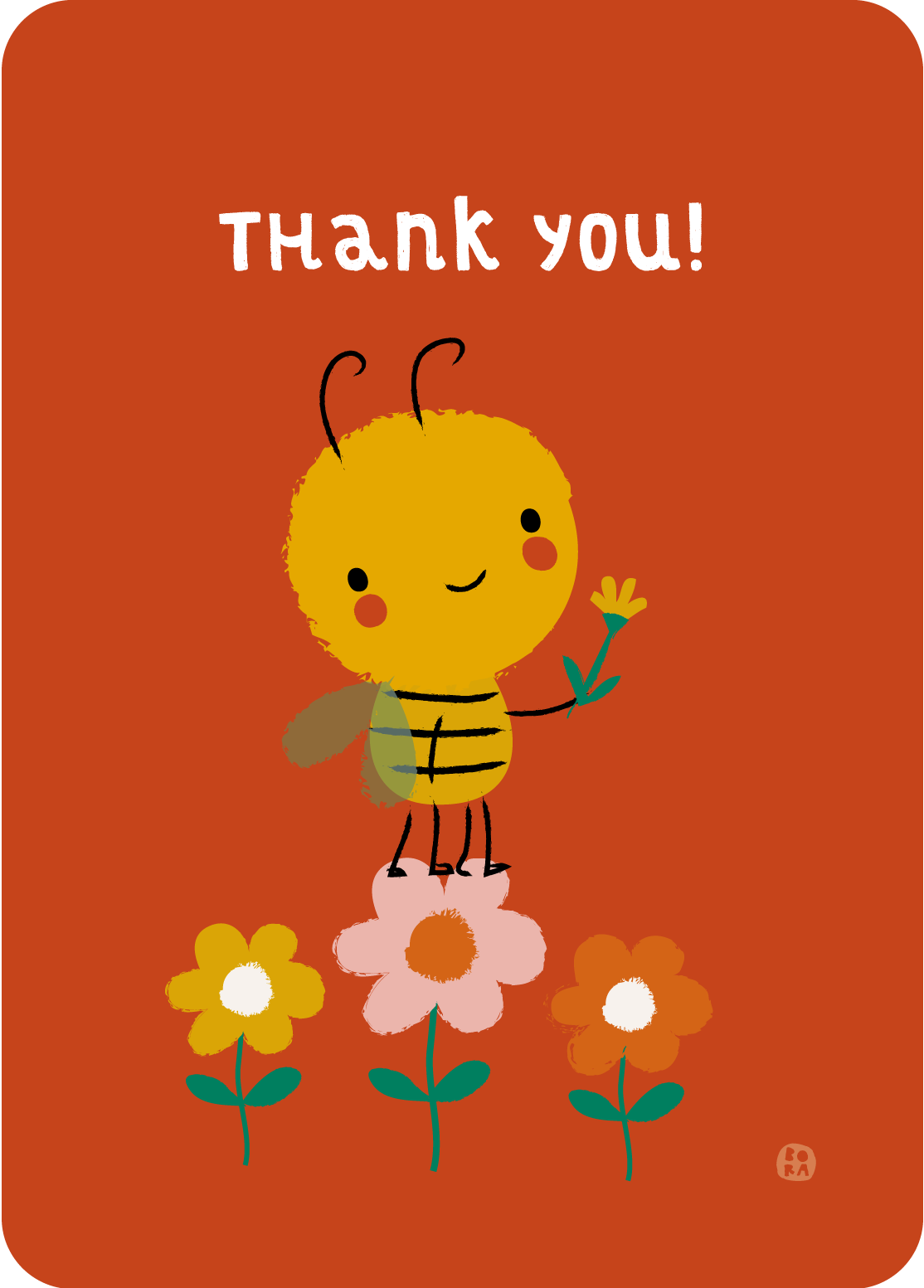 Thank you - bee - postkaart