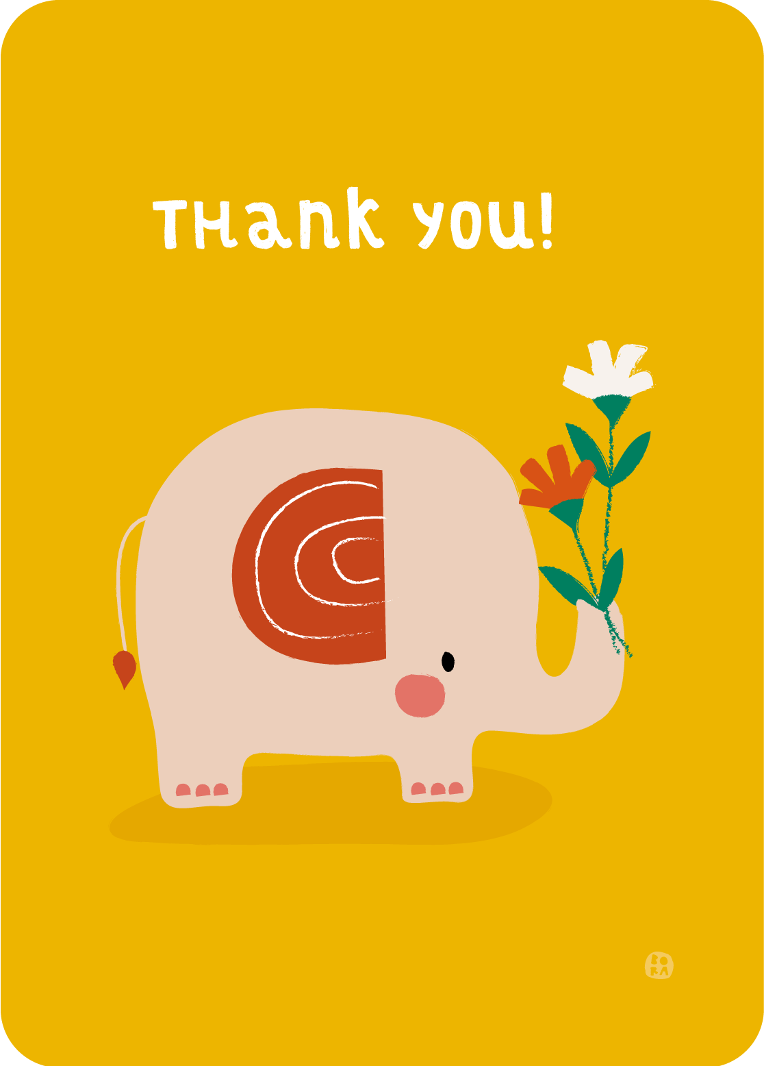 Thank you - olifant - postkaart