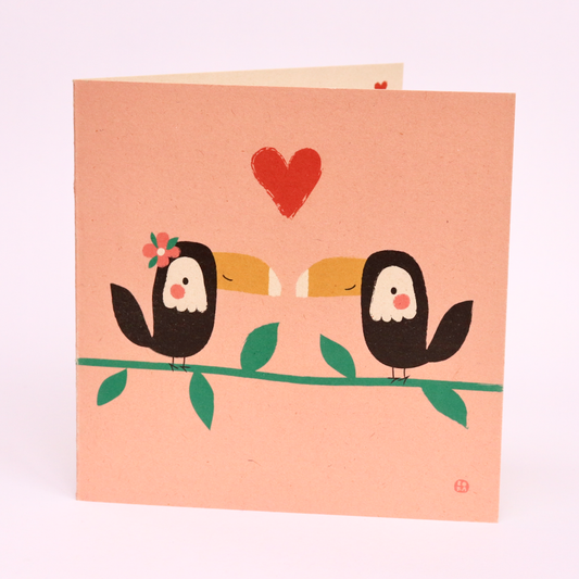 Toekans - Liefde - gevouwen wenskaart met envelop