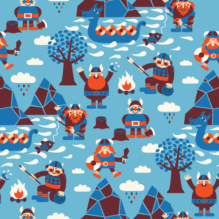 Stof Viking Blauw