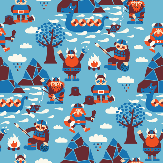 Stof Viking Blauw