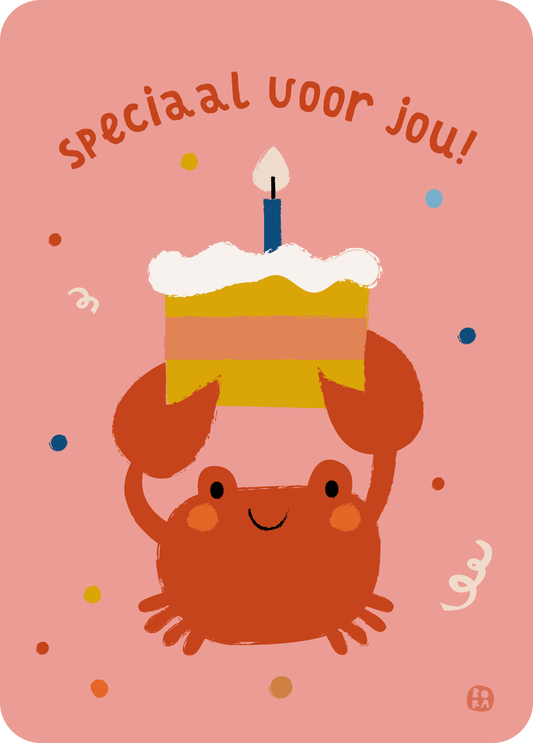 Speciaal voor jou - krab - postkaart